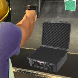 Kovakotelo pistoolille polypropeenikuori esileikattu polyuretaanivaahto 6 pistoolia IP67 TSA-yhteensopiva