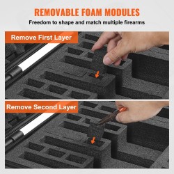 Kova PP-kuorinen pistoolikotelo 6 pistoolille PU-vaahtovuoraus IP67 TSA-hyväksytty