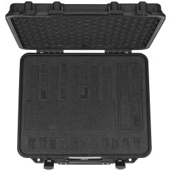 Kova PP-kuorinen pistoolikotelo 6 pistoolille PU-vaahtovuoraus IP67 TSA-hyväksytty