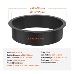 Tulikehä Q235-hiiliterästä 990 mm sisähalkaisija 1143 mm ulkohalkaisija 216 mm korkeus