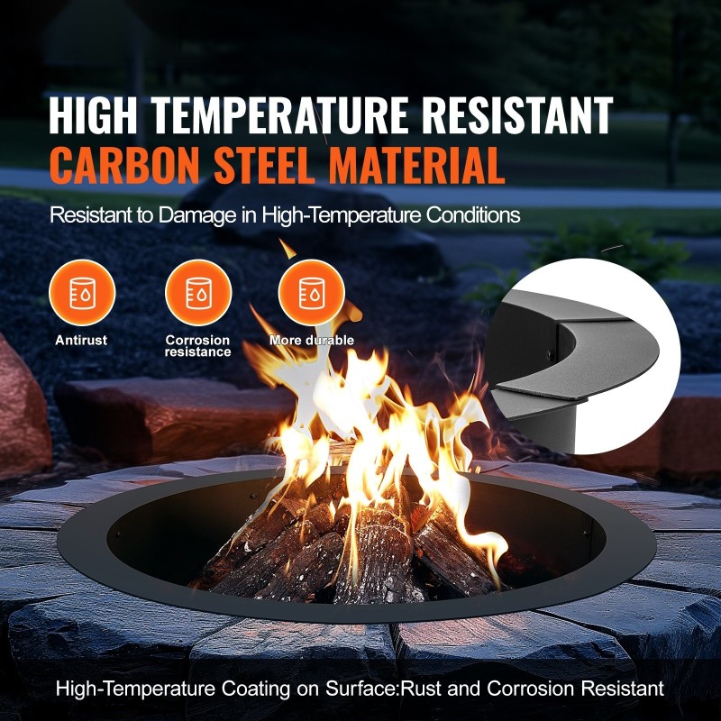 Tulipesärengas hiiliteräs 762 mm sisä 914 mm ulko 2,5 mm paksu mattamusta