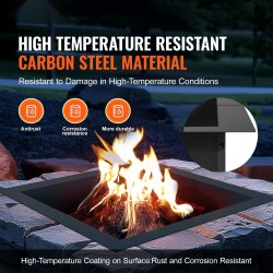 Neliönmuotoinen tulipesärengas Q235 hiiliterästä 1067x1067 mm 254 mm korkea