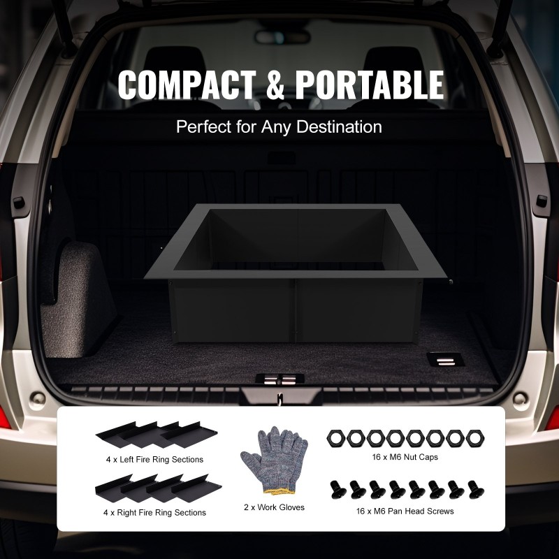 Neliönmuotoinen tulipesärengas Q235 hiiliterästä 1067x1067 mm 254 mm korkea