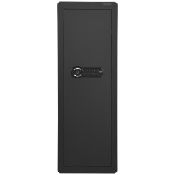 Seinään asennettava aseturvakaappi 109 cm kylmävalssattu teräs 4 hyllyä näppäimistö sormenjälkilukko