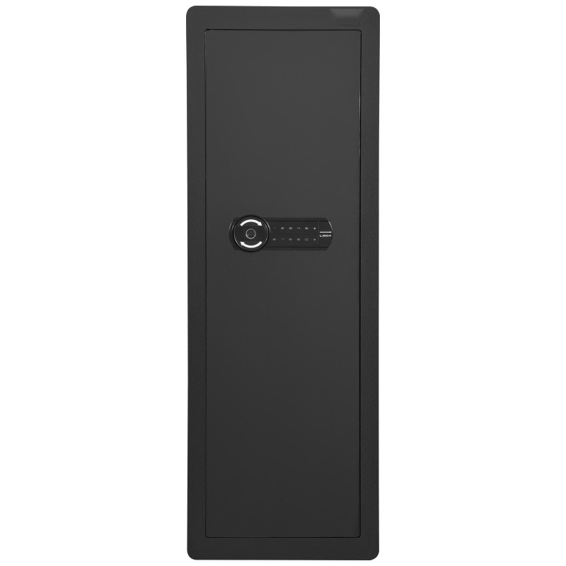 Seinään asennettava aseturvakaappi 109 cm kylmävalssattu teräs 4 hyllyä näppäimistö sormenjälkilukko