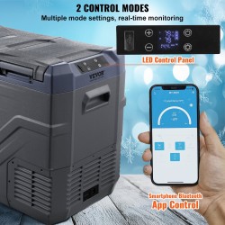 Kannettava 40 L auton jääkaappi-pakastin kompressorilla kaksialueinen 12/24V ja 100-240V