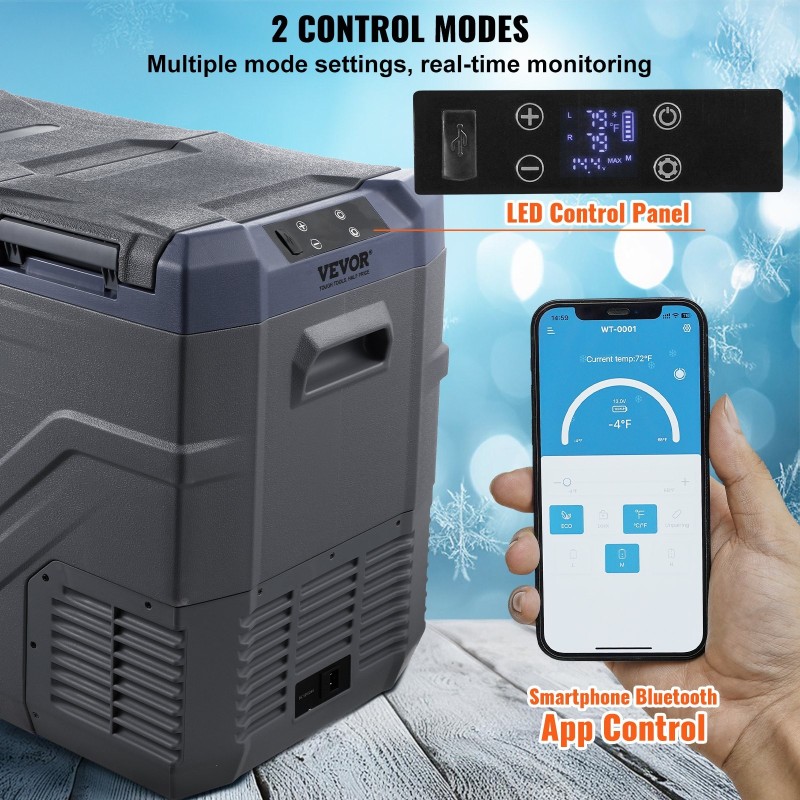 Kannettava autojääkaappi ja pakastin 39 l kaksiosainen kompressorilla