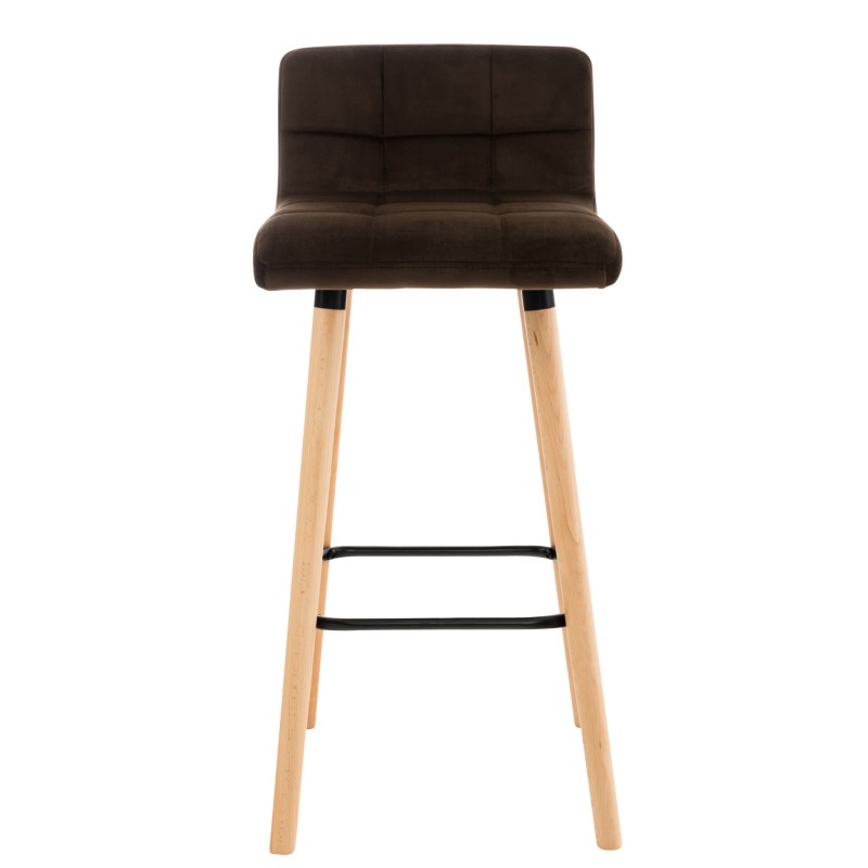 Lincoln samettinen baarituoli pyökkirungolla ja jalkatuella keittiöön