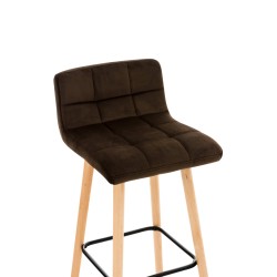 Lincoln samettinen baarituoli pyökkirungolla ja jalkatuella keittiöön