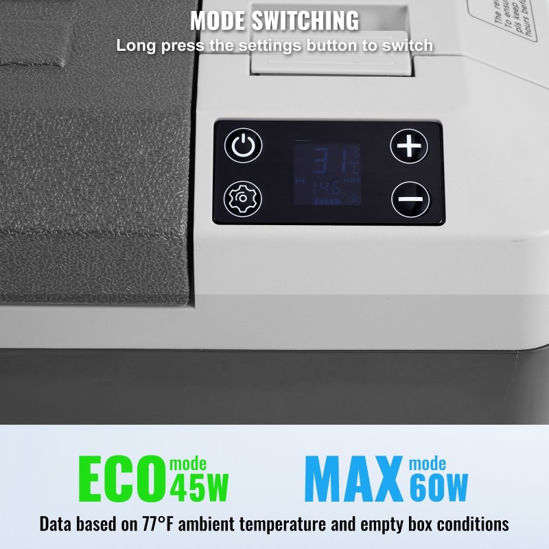 Autokylmälaukku 25 L kompressorilla säädettävä -20–20 °C 12/24 V ja 100–240 V