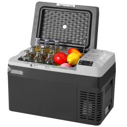 Autokylmälaukku 25 L kompressorilla säädettävä -20–20 °C 12/24 V ja 100–240 V