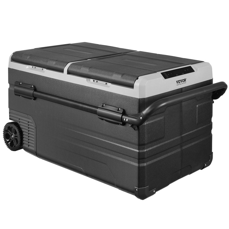 Auton jääkaappipakastin 115 l kaksiosainen pyörillä ja vetokahvalla