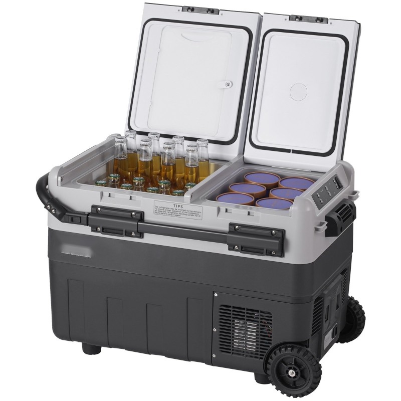 Kannettava autokylmälaukku 50 litraa polypropeeni kaksiosainen säädettävä lämpötila -20–20 °C