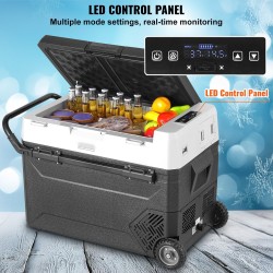Autokylmälaukku 12V 60 L kompressorilla säädettävällä lämpötilalla pyörillä
