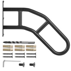 Seinään asennettava hiiliteräksinen käsijohde 29 tuumaa mattamusta ulkokäyttöön 1–3 portaalle