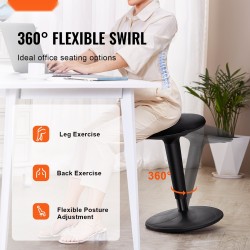 Aktiivituoli muovi ja rauta säädettävä 55–72 cm kiertävä musta