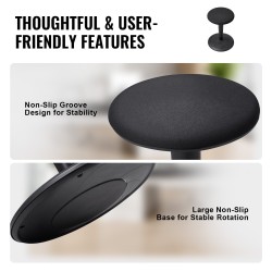 Aktiivituoli muovi ja rauta säädettävä 55–72 cm kiertävä musta