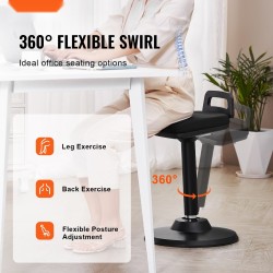 Aktiivituoli elastisella kankaalla 45 mm vaahtotyynyllä kantokahvalla 62,5–87,5 cm musta