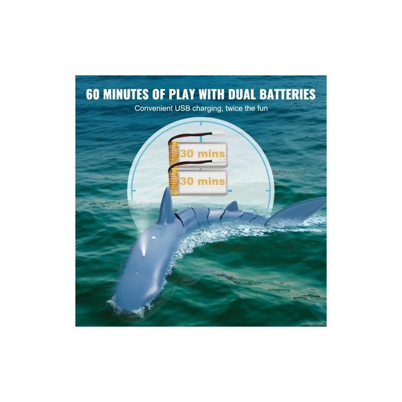 Radio-ohjattava hailelu ABS-muovinen vesitiivis kaksipotkurinen 2.4GHz kaksi akkua