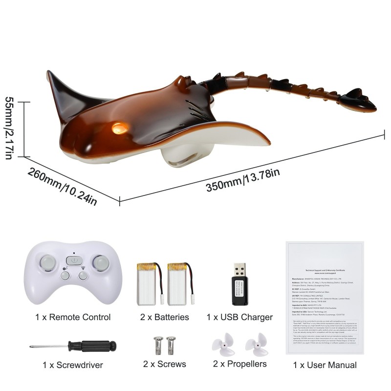 Kauko-ohjattava rauskulelu ABS-muovinen vedenpitävä USB-ladattava kaksi ladattavaa akkua