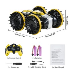 Kaukoohjattava amfibioauto neliveto ABS-muovi vesitiivis nopeus 12 km/h kaksi akkua