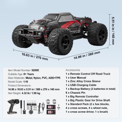 Radio-ohjattava 1:10-mittakaavainen neliveto maastoauto 45 asteen pyörätemppu 38 km/h kaksi akkua