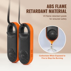 Kengänkuivain ABS-muovinen 6W UVA-valolla musta ja oranssi matkakäyttöön