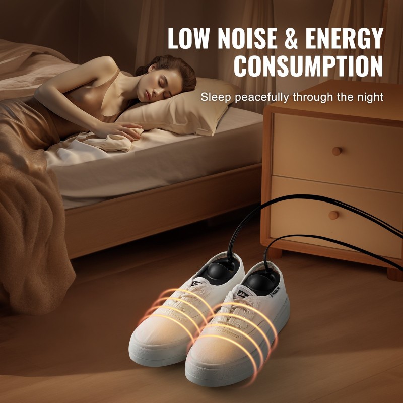 Kengänkuivain ABS-muovinen 6W UVA-valolla musta ja oranssi matkakäyttöön