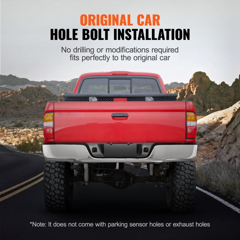 Takapuskuri raskaasta teräksestä kromipinnoitteella astinlauta rekisterikilven valot Toyota Tundra 2007–2013 ilman anturireikiä