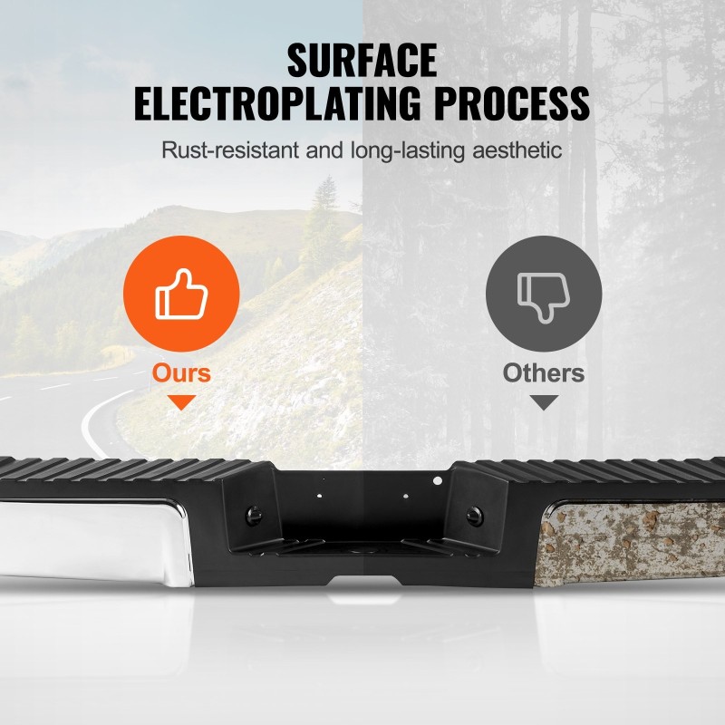 Takapuskuri kromattu raskas teräs yhteensopiva Ford F250 F350 2008–2016 askelma rekisterivalot