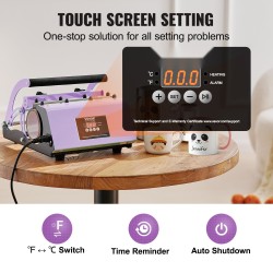 Lämpöprässi mukeille ja juomapulloille 11–30 unssia digitaalinen lämpö ja aikasäätö