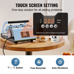 Lämpöpuristin termosmukeille ja mukeille 11–30 unssia 0–250 celsiusastetta hiiliteräs ruostumaton teräs