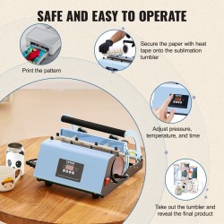 Lämpöpuristin termosmukeille ja mukeille 11–30 unssia 0–250 celsiusastetta hiiliteräs ruostumaton teräs