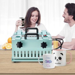 Mukiprässi kaksiasemainen 312–850 g 887 ml ohutlevy digitaalinen sublimaatio