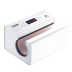 Automaattinen lämpöpuristin mukeille ja termospulloille halkaisijaltaan 75 85 mm valkoinen