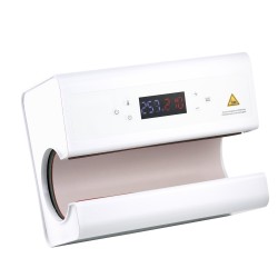 Automaattinen lämpöpuristin mukeille ja termospulloille halkaisijaltaan 75–85 mm valkoinen