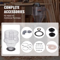 Syklonierotin läpinäkyvä ABS-muovinen 4 tuuman liitäntä märkä- ja kuivaimureille 18.9-37.85L säiliöille