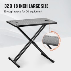 DJ-pöytäteline seosteräksinen taittuva 820 x 495 mm säädettävä 685–855 mm