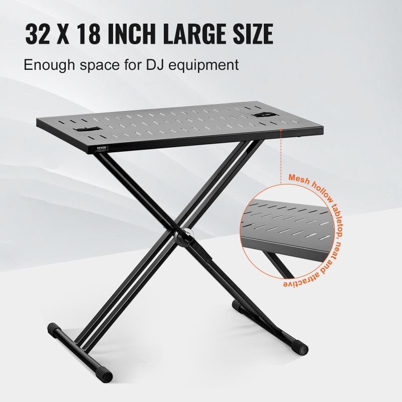 DJ-pöytäteline seosteräksinen taittuva 820 x 495 mm säädettävä 685–855 mm