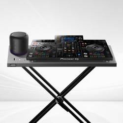 DJ-pöytäteline seosteräksinen taittuva 820 x 495 mm säädettävä 685–855 mm