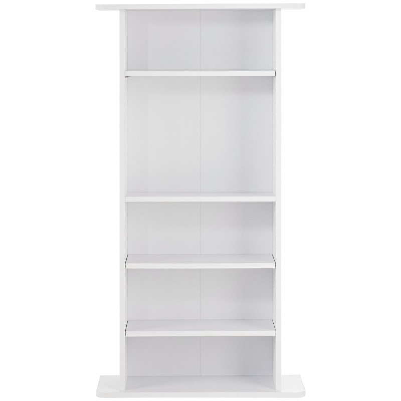 DVD- ja CD-säilytyskaappi 5 hyllyä säädettävillä hyllyillä valkoinen tilaa jopa 240 CD-levylle