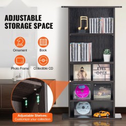 DVD- ja CD-säilytyskaappi 5 säädettävää hyllyä jopa 240 CD-levylle espresso