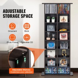 Mediakaappi 8 hyllyä 16 lokeroa tilaa jopa 464 CD-levyä espresso