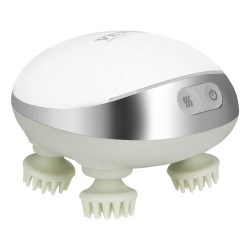 Sähköinen ladattava muovinen päänahan hierontalaite lämmitystoiminnolla vesitiivis kahdeksalla irrotettavalla hierontapäällä