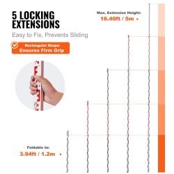 Teleskooppinen alumiininen mittakeppi 5m 5-osainen kaksipuolinen asteikko 1cm/1mm kuplavaaka kuljetuspussi
