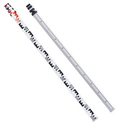 Alumiininen teleskooppimittasauva 4 m kaksipuolinen cm ja mm asteikko kuplavaaka kantolaukku