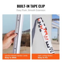 Alumiininen teleskooppimittasauva 4 m kaksipuolinen cm ja mm asteikko kuplavaaka kantolaukku