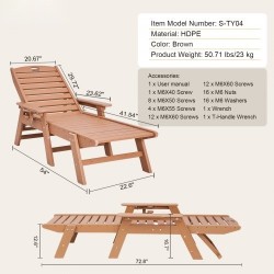 Lepotuoli muovinen ulkokäyttöön kuusi asentoa ruskea korkea kantavuus