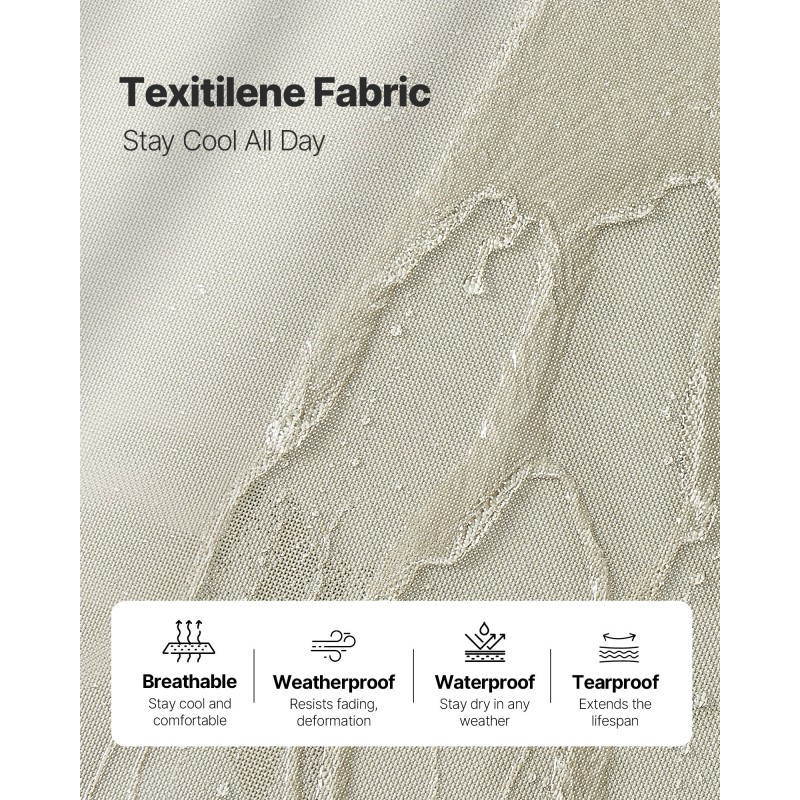 Taitettava ulkolepotuolisetti 2 kpl alumiiniseosrunko Textilene kangas 5 asentoa 181 kg