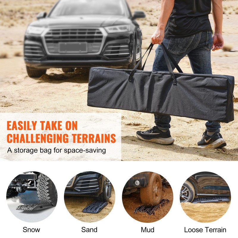 Vetolevyt PP-materiaali 10 tonnin kantavuus pitkä musta pari autoihin ja maastoautoihin